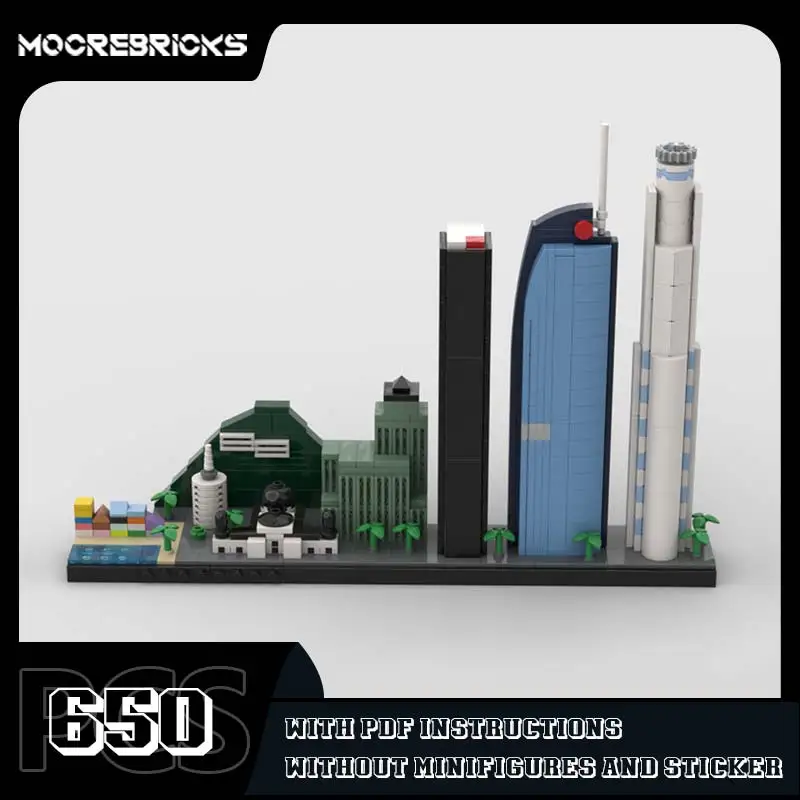 MOC Customized Toys Sets Los Angeles Skyline Model Building Blocks Modular Urban Architecture Bricks Children's Birthday Gifts