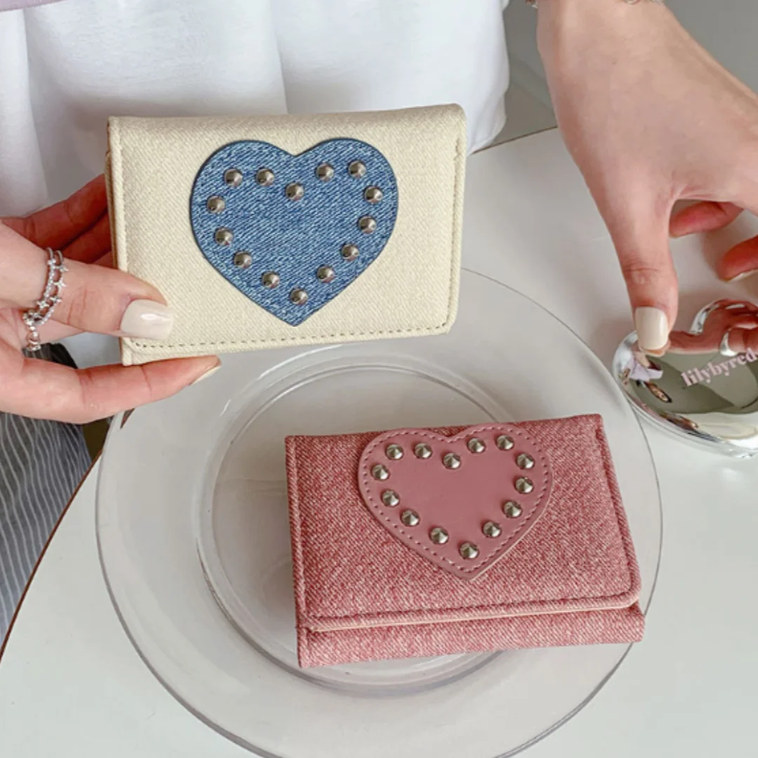 Women'S Wallet  Pu Wallet Tri-Fold Wallet Y2k Mini Card Holder For Shopping Campus Life Daily Outing