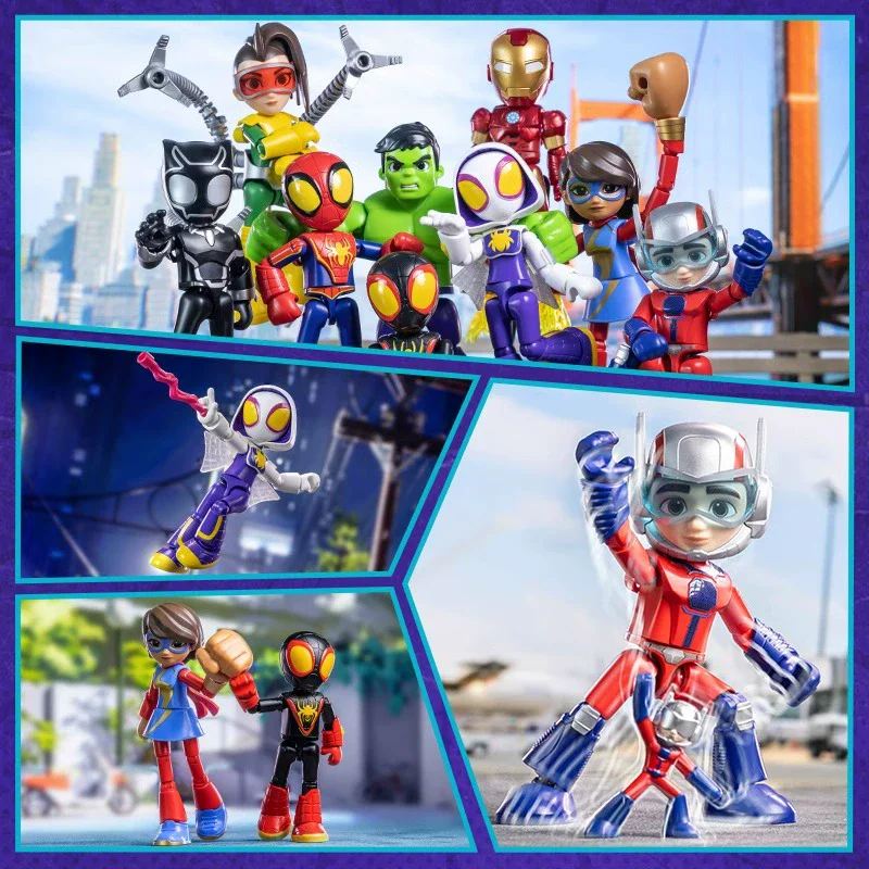 12 ซม.Marvel Spider Man Building Block Splicing ของเล่น Iron Man Peter Parker Miles Gwen Ant-Man Action Figure