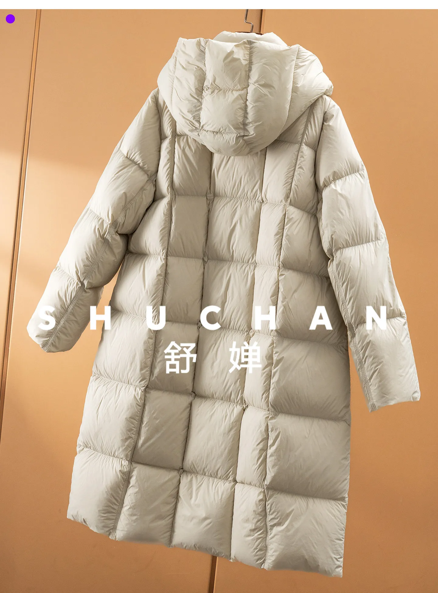 Puffer 90 % weiße Gans-Entenjacke mit Kapuze, mittellang, verdickte Daunenjacke für Damen, 68F3 Abrigo Mujer