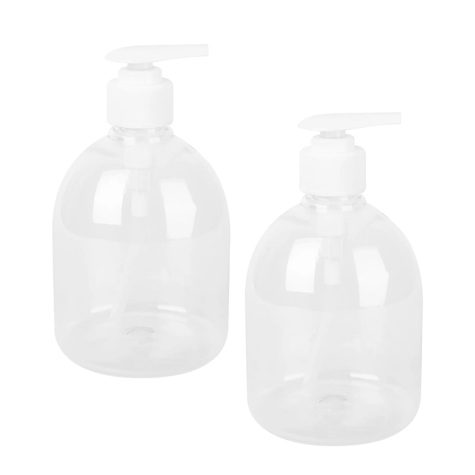 2개 500ml 플라스틱 펌프 병 디스펜서 손 세정제 샴푸 바디 워시 로션 여행용 욕실 침실용 리필 가능 무독성