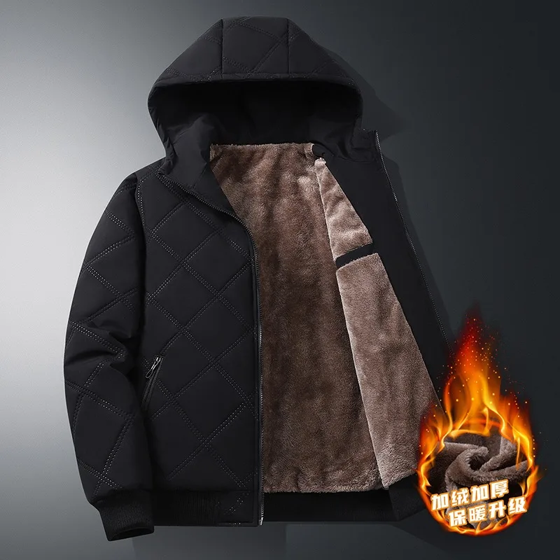 

Новая зимняя хлопковая куртка, мужская модная повседневная куртка с капюшоном и плюшевая толстая теплая молодежная трендовая универсальная повседневная хлопковая куртка