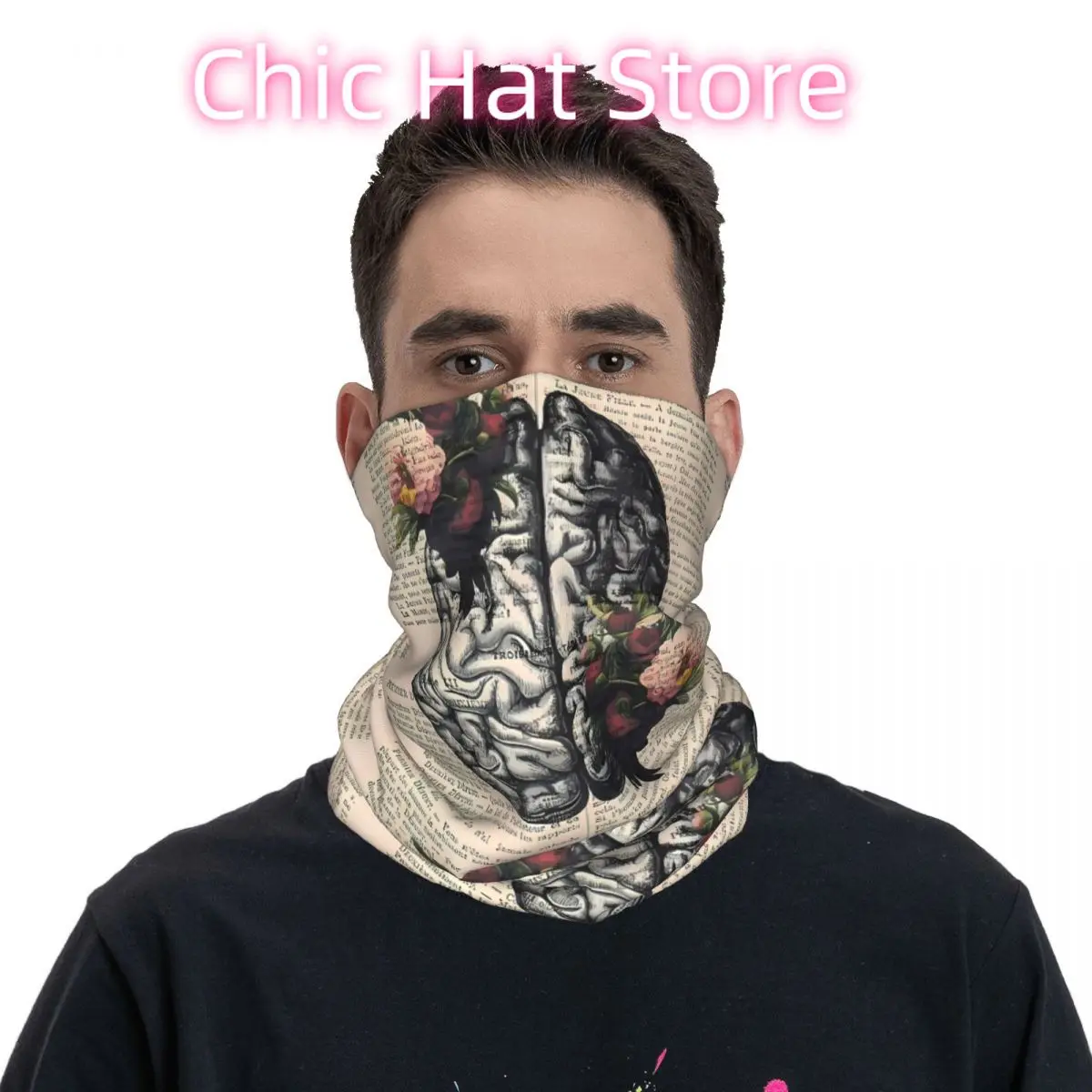 فن القلب الحشوي البشري (1) قناع الوجه للرقبة وشاح من البوليستر #3