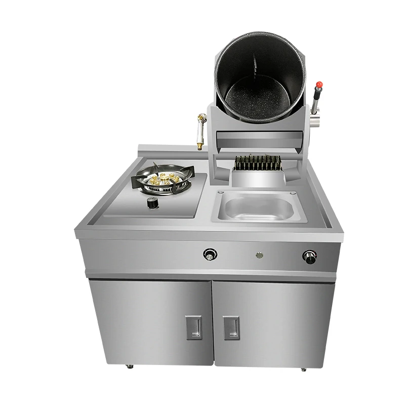 Equipo comercial inteligente Quemadores personalizados Utensilios de cocina para alimentos Máquina de cocina robótica Freidora agitadora automática Estufa de gas - Mejor