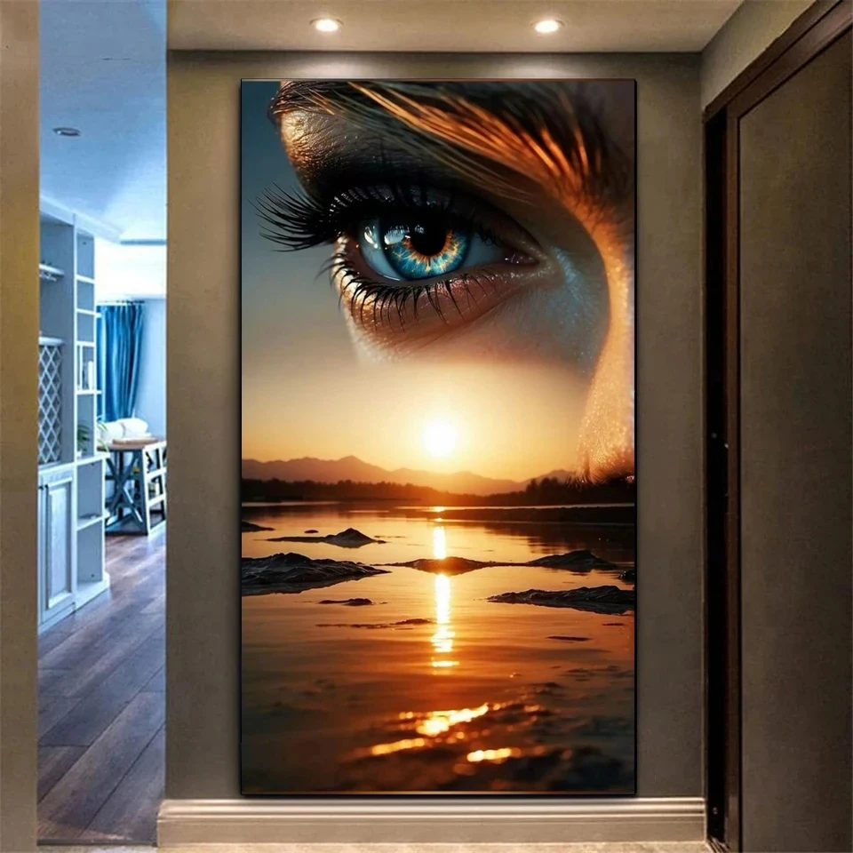 

DIY Diamond Painting New Arrival Abstract Landscape Women's Eyes Cross Stitch Mosaic Full Square Diamond Embroidery Wall Decor