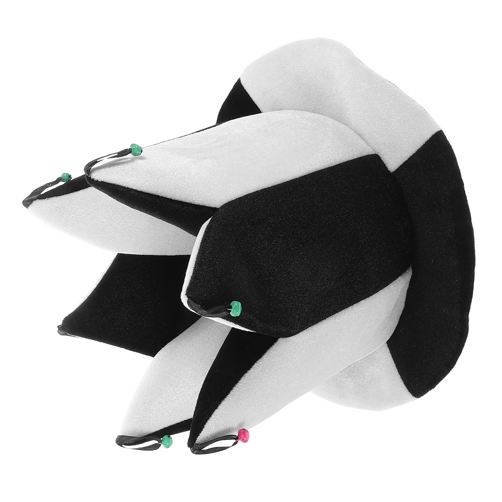 

Carnival Polygonal Hat Clown Venue Props Costume Bells Cloth Masquerade Party Accessory Novelty Comedy Stage Performance