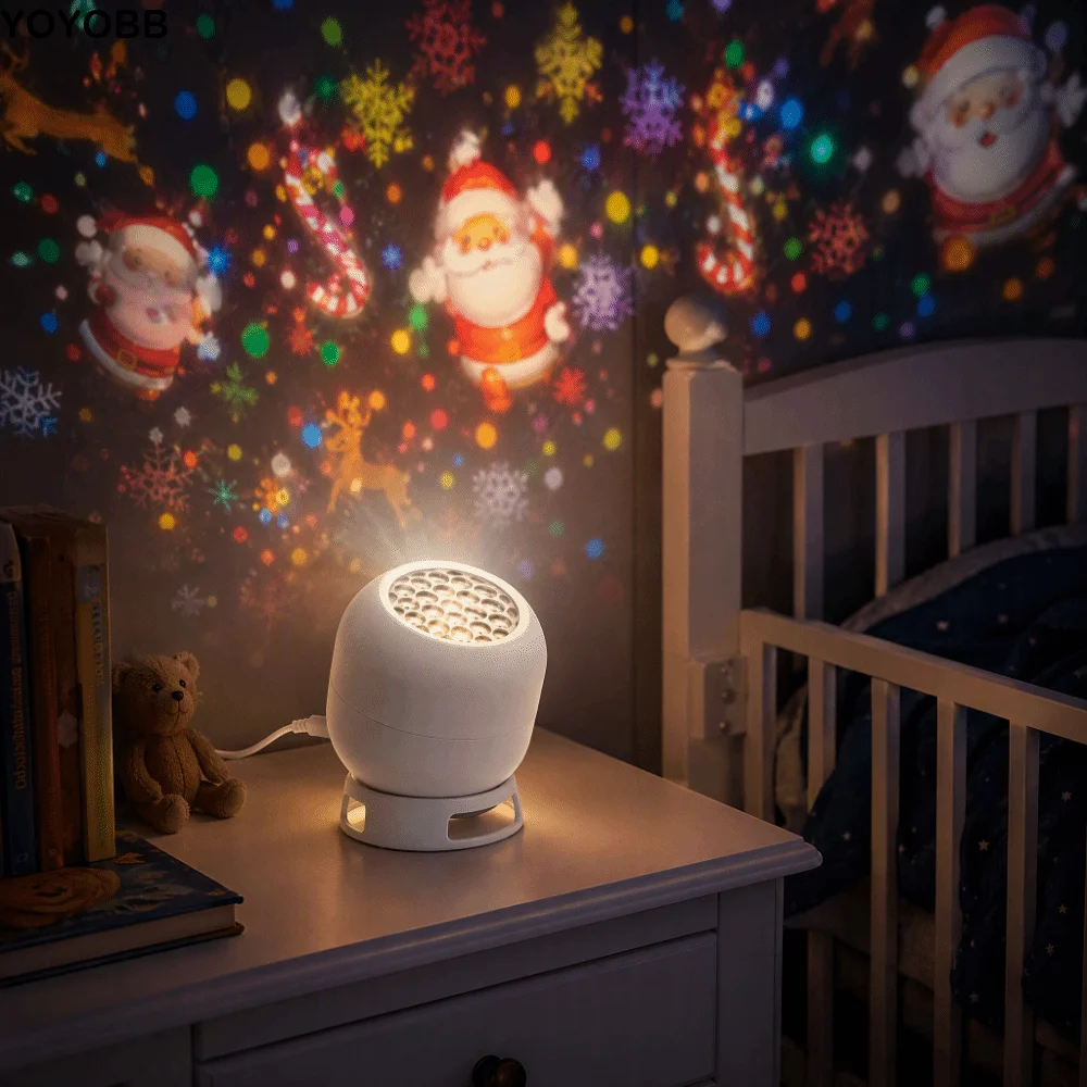 USB Powered Projector Lamp Dynamic Rotating Starry Sky Projection Light Multi-Holiday Ocean Themed Dreamy Ocean Projector
