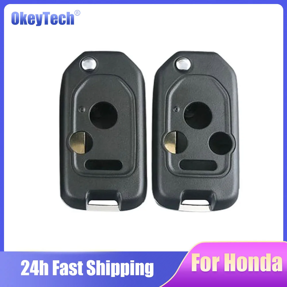 

OkeyTech 3/4 Buttons Modified Version Flip Folding For Honda Accord CRV Pilot 2007 2008 2009 2010 2011 2012 2013 New Car Key