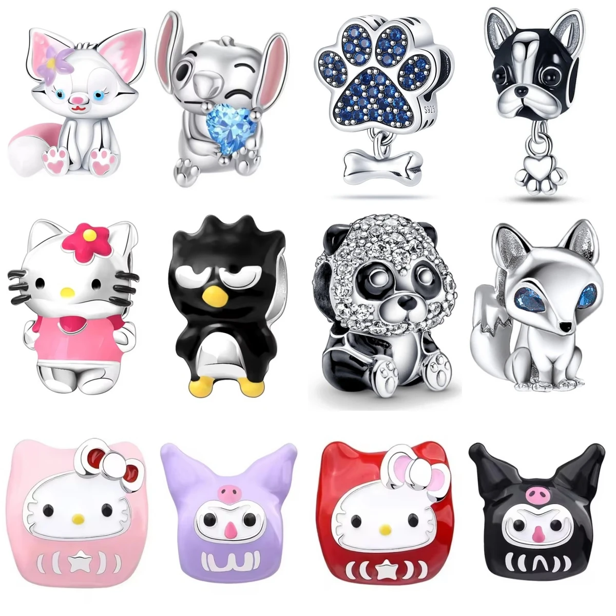 

Hot Sale Miniso 925 Silver Charm Fit Original Bracelet Jewelry Pendant Dog Pandent Sparkling PAWS Bead Sisters Dangle Trinkets