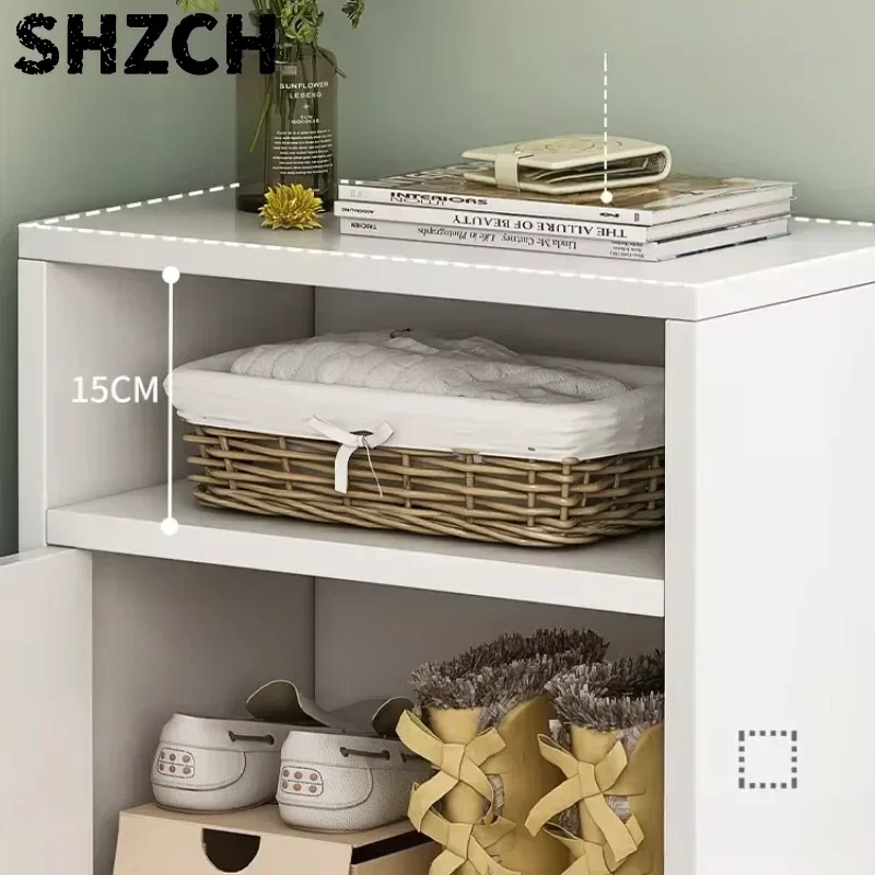 New Home Shoe Cabinet, 2025 Trending Corridor Storage Unit, Simple Small Space Shoe Rack, Narrow Single-Door Storage Shelf