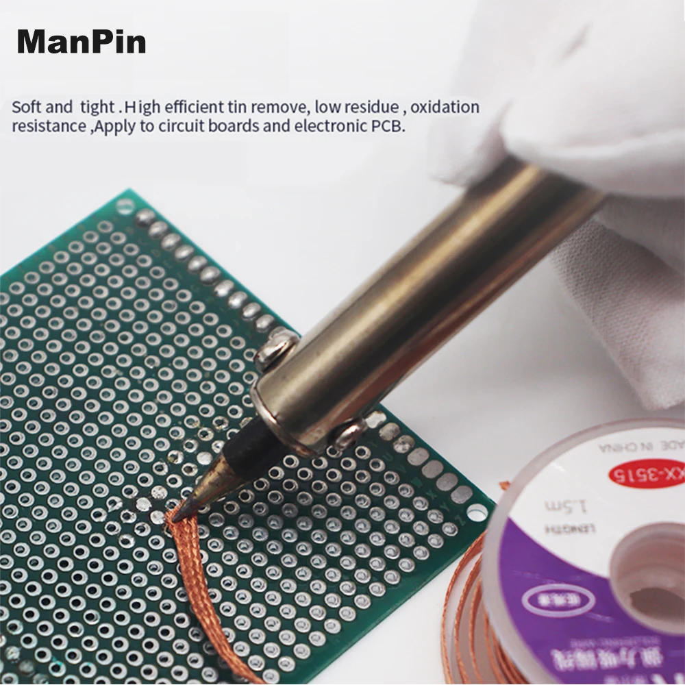 Pure Copper Desoldering Wire Soldering Paste Cleaning Wick Low Residue Tin Absorption Line Suction PCB Mobile Phone Repair Tools