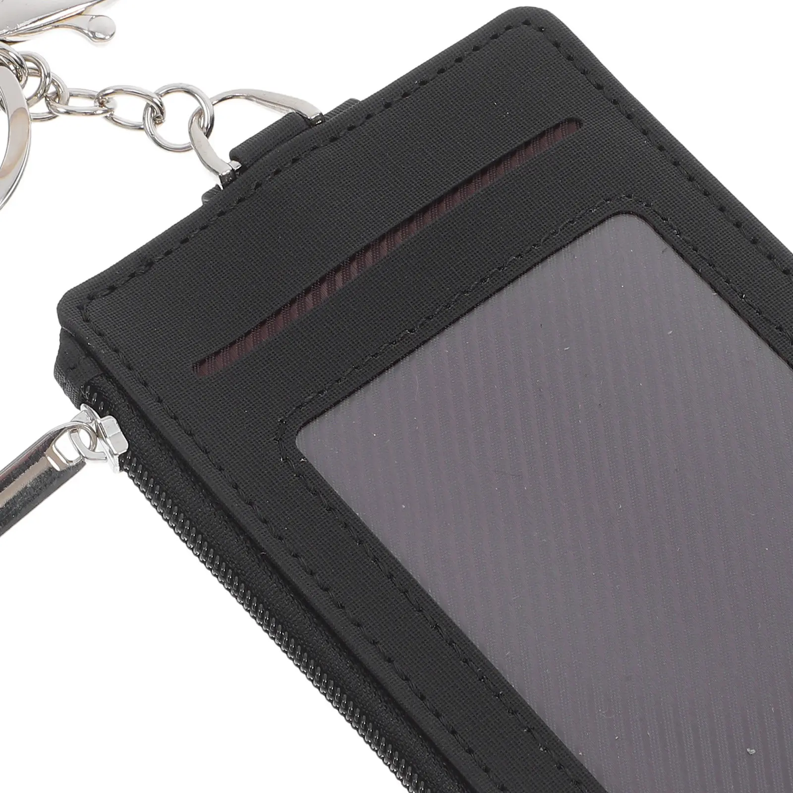 Waterproof PU Card Holder Keychain Wallet Business Id Badge Case Work Bus Pass Holder Key Chain with Wallet Card Case