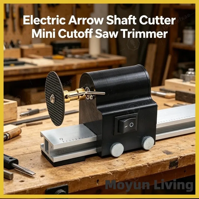 Electric Archery Arrow Saw 4.3-32 Inch Carbon Fiber Tube Trimmer Cutter Machine DIY Bow Arrow Shaft Cutting Tool for Archery