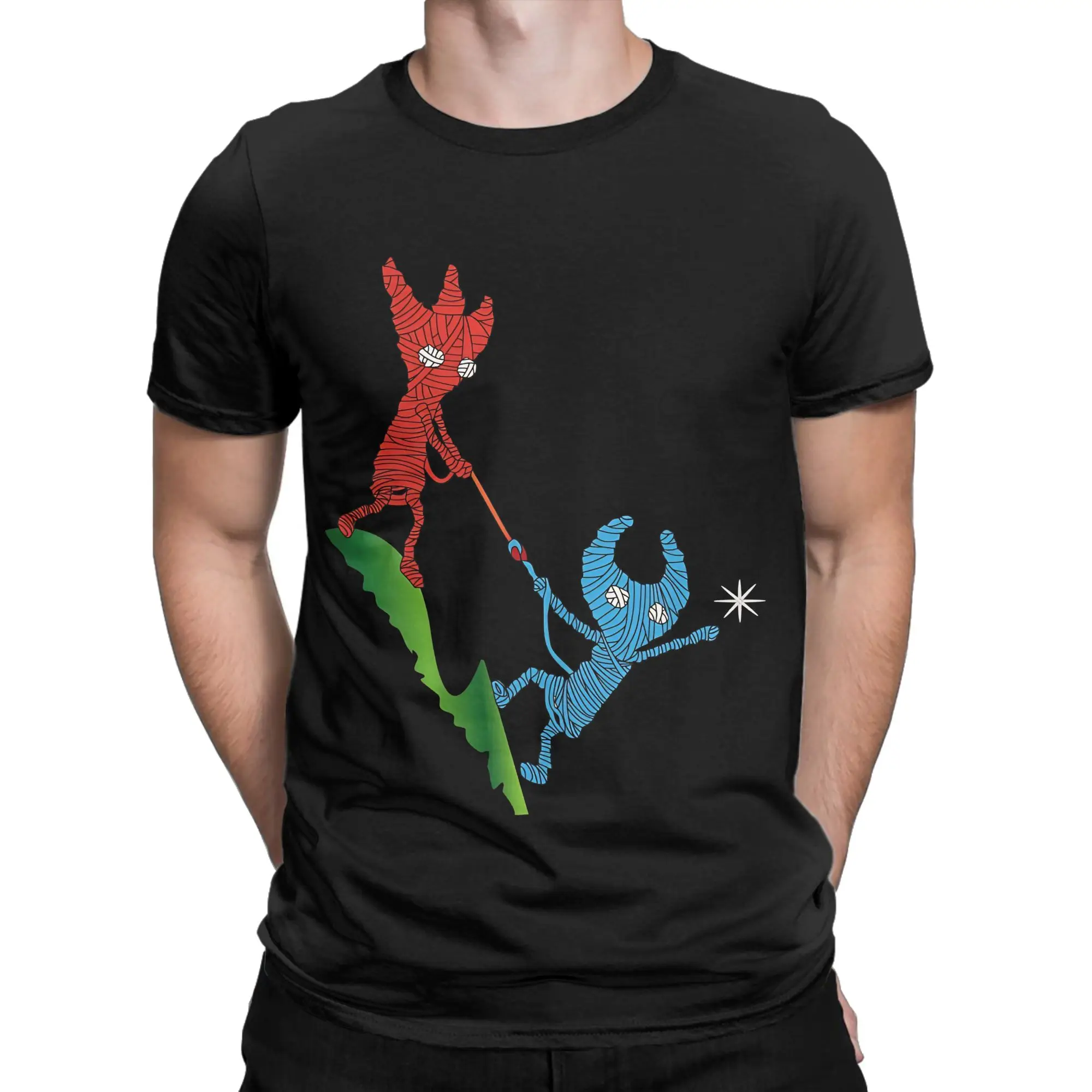 Two tone Knit Doll Classic Unravel Funny 100% Cotton T-Shirt Tops Tees For Men
