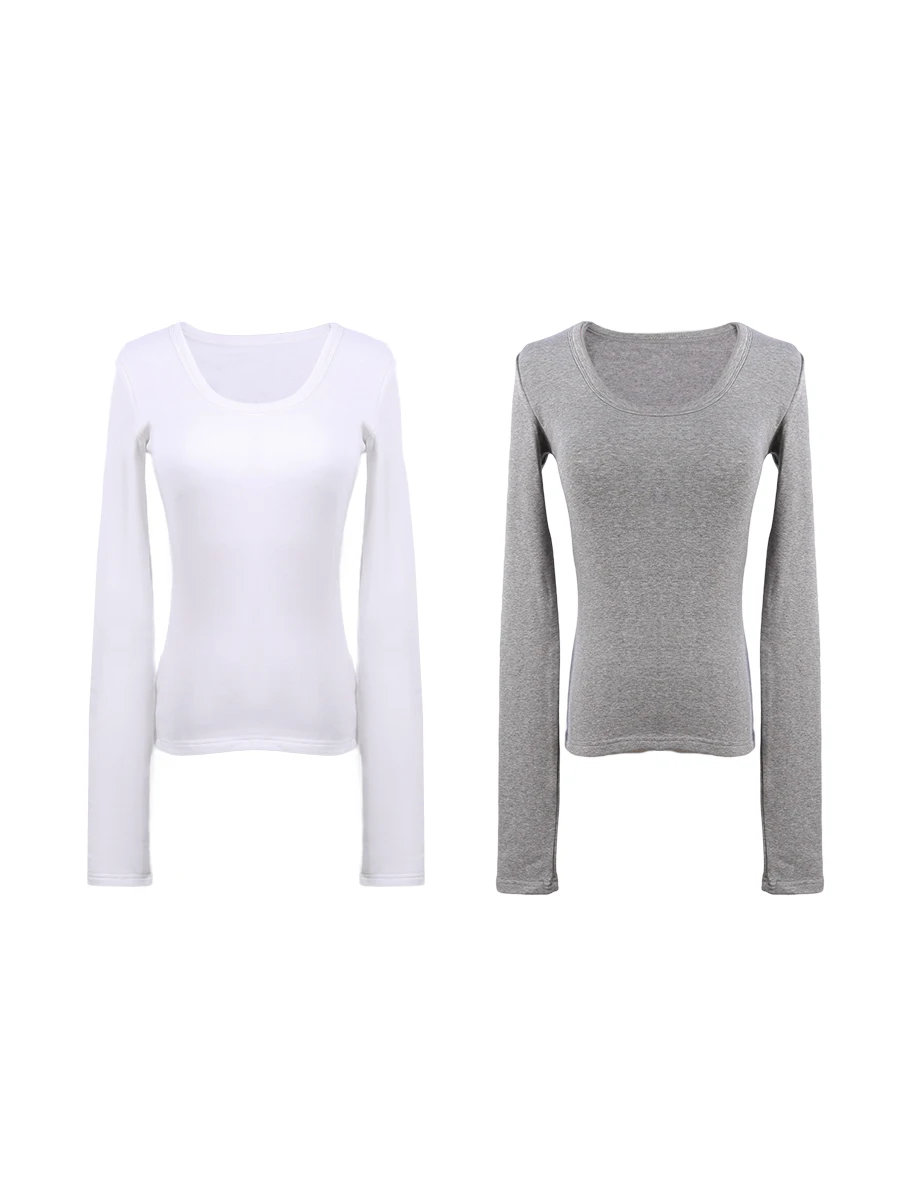 

Slim Fit Long Sve T-irt with Fce And oulder Pads Simple Commute Sle Women's Base irt Dee Sicile