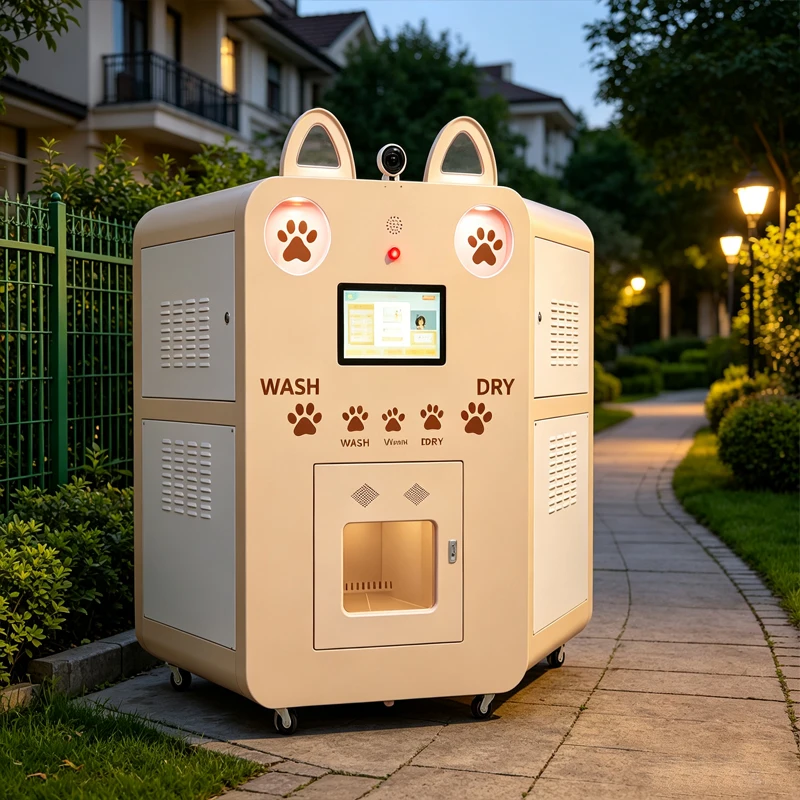 Modern Self Service Pet Washing Vending Machine 24H Unattended Dog Grooming Bath Equipment For Apartment Customized