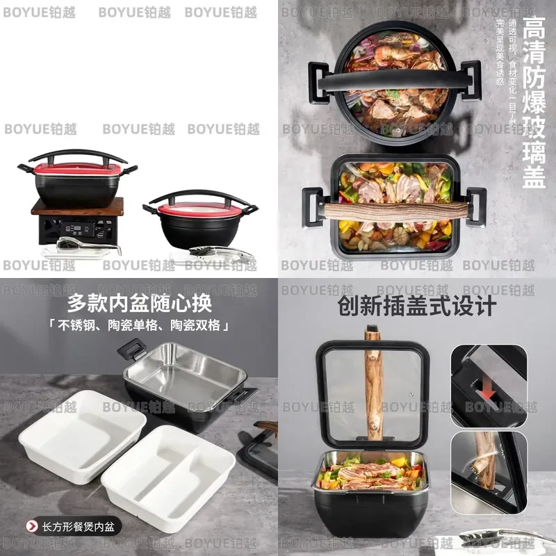 Commercial Electric Buffet Warmer 304 Stainless Steel Insulated Food Pot for Hotel Restaurant Canteen Breakfast Serving