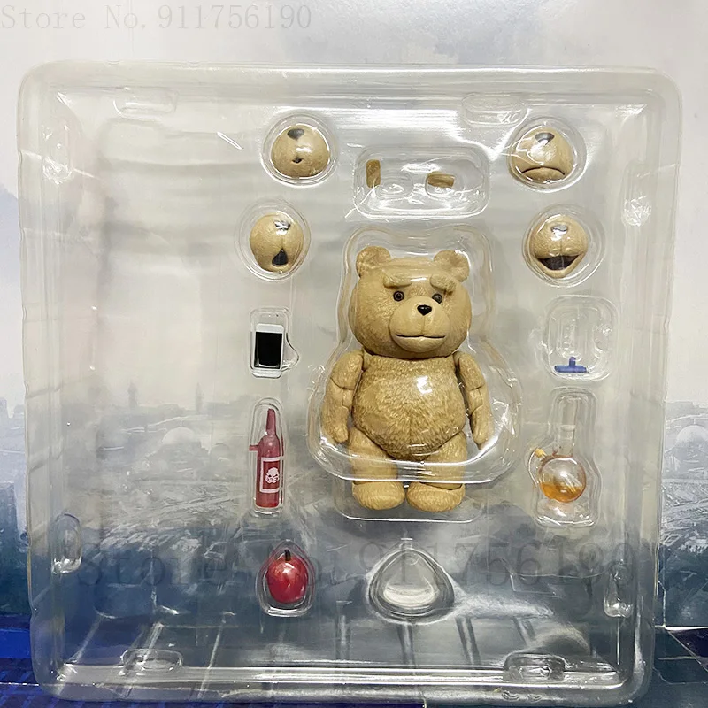 ตุ๊กตาหมีเท็ดดี้แบร์2เท็ดดี้006TED น่าตื่นตา Yamaguchi หมายเลข Revoltech ภาพยนตร์ทำจาก PVC บรรจุกล่องของขวัญของเล่นตุ๊กตาขยับแขนขาได้10ซม.