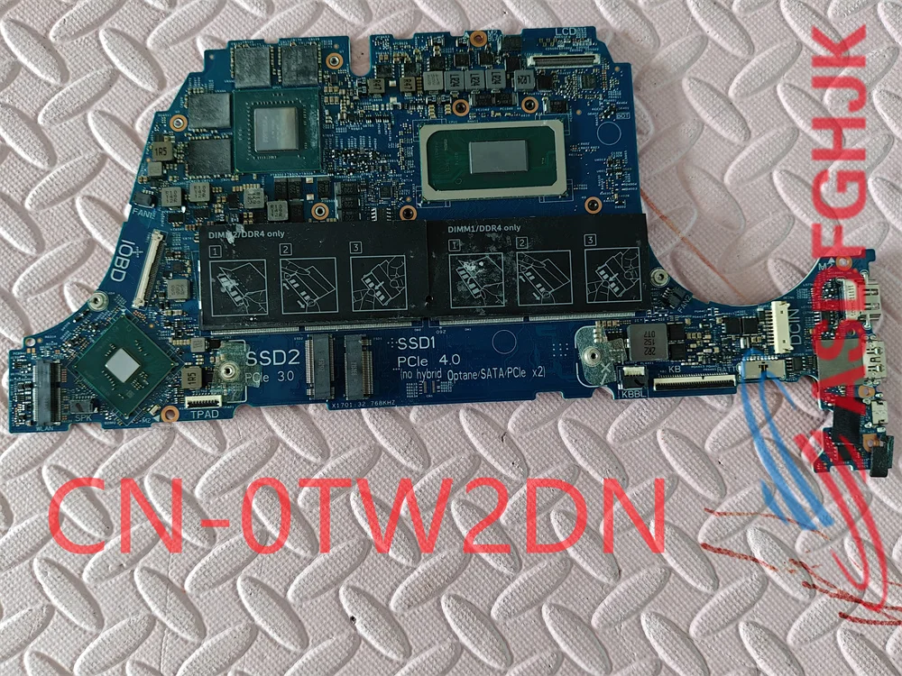 CN-0TW2DN 0TW2DN For DELL Inspiron 16 7610 7510 Laptop Motherboard with I7-11800H CPU and GTX3050 GPU Mainboard