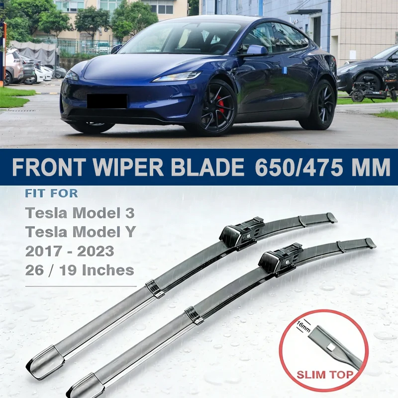 

Front Wiper Blades 26"+19" For Tesla Model 3 Y 2017-2023 Windshield Windscreen Car Accessories 2022 2021 2020 2019 2018