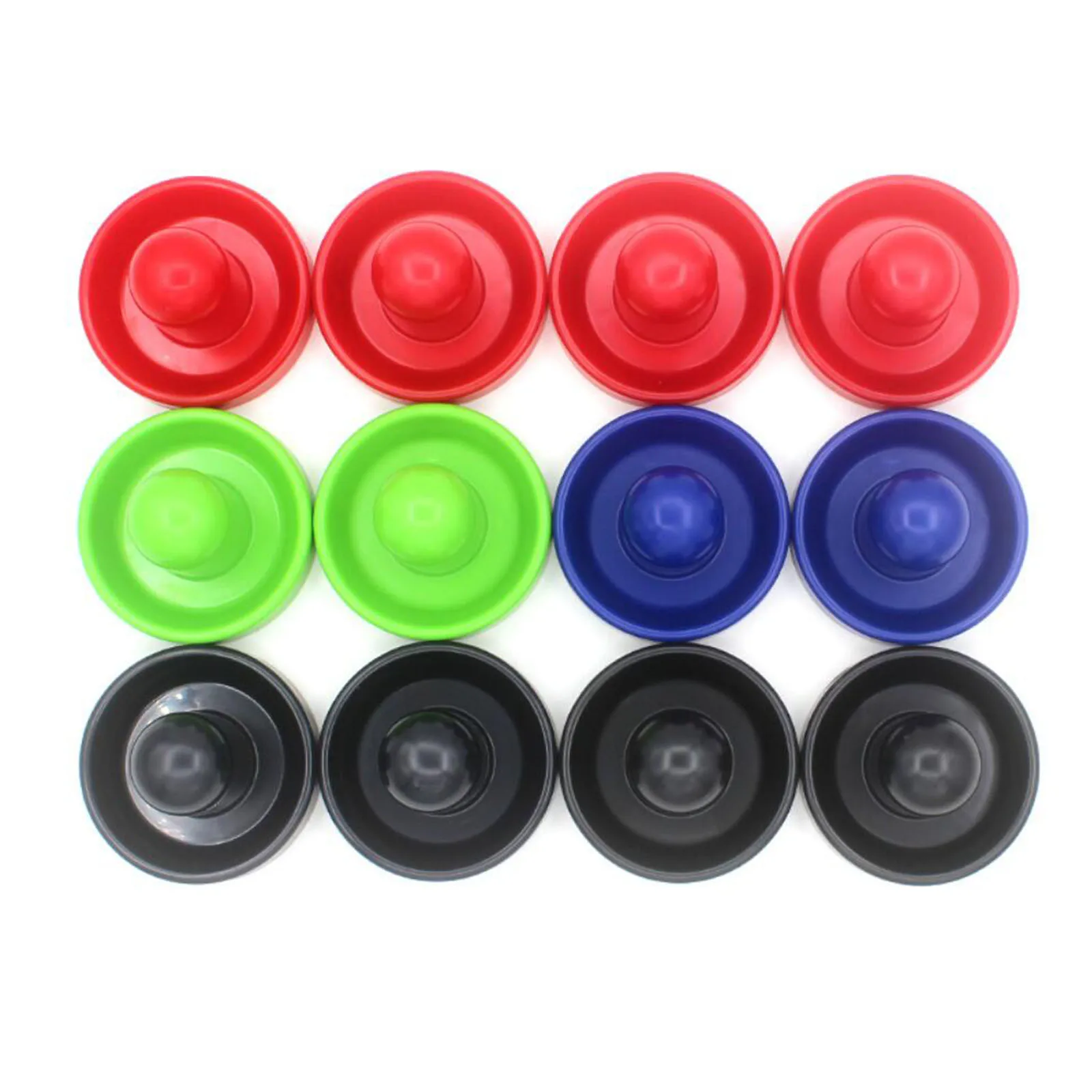 1 Set Mini Air Hockey Pushers and Red Kids Air Hockey Pucks, Goal Handles Paddles Replacement Accessories for Game Tables