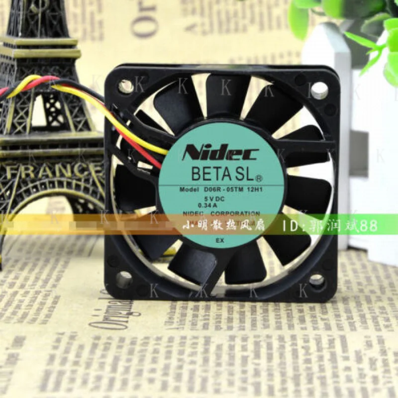 C   1 pcs FOR NIDEC 6015 5V 0.34A D06R-05TM 12H1 2-wire 3-wire hydraulic cooling fan
