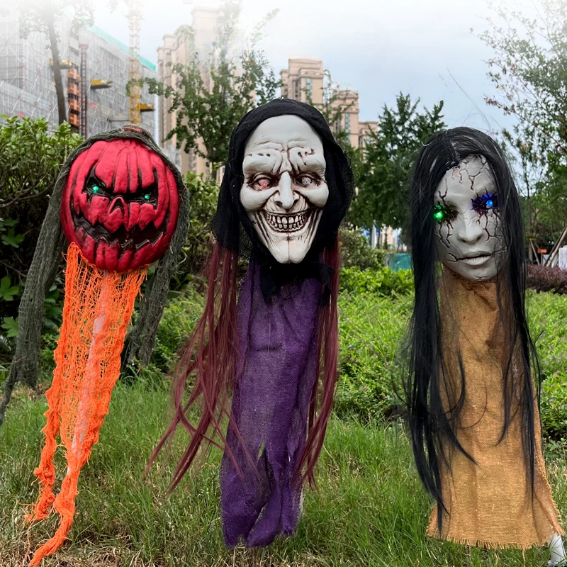 Halloween Props, Standing Skull Hand Props, Zombie Female Ghost Inserted Into The Ground Outdoor Horror Scene Decorations