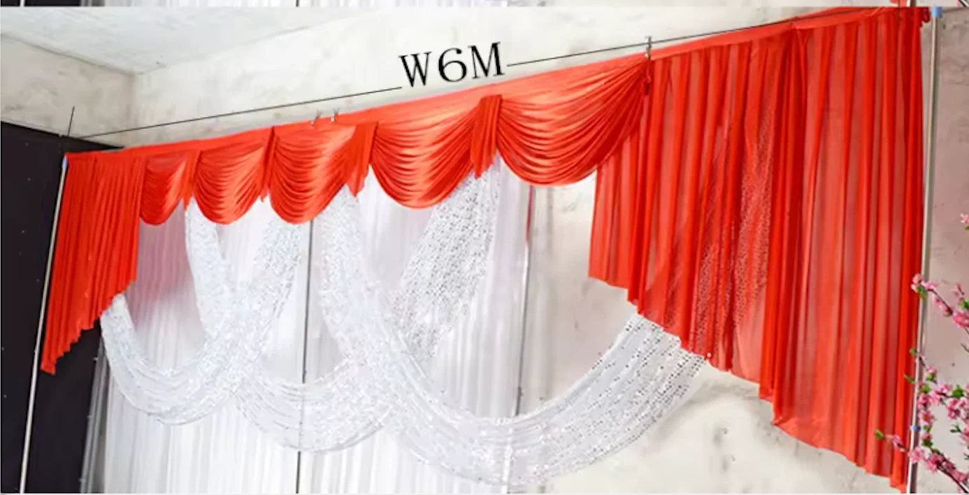 

3/6M Wedding Swags Drapes Panels Party Curtain Sequin Swags Drapery Stage Background Event Banquet Decoration NO Backdrop Wall