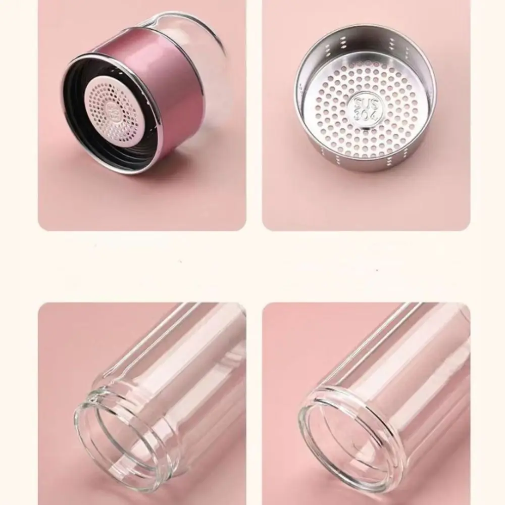 

350ml Glass Tea Water Bottle Leak Proof Double Layer Tea Water Separation Cup with Tea Filter Tea Infuser Bottle Office