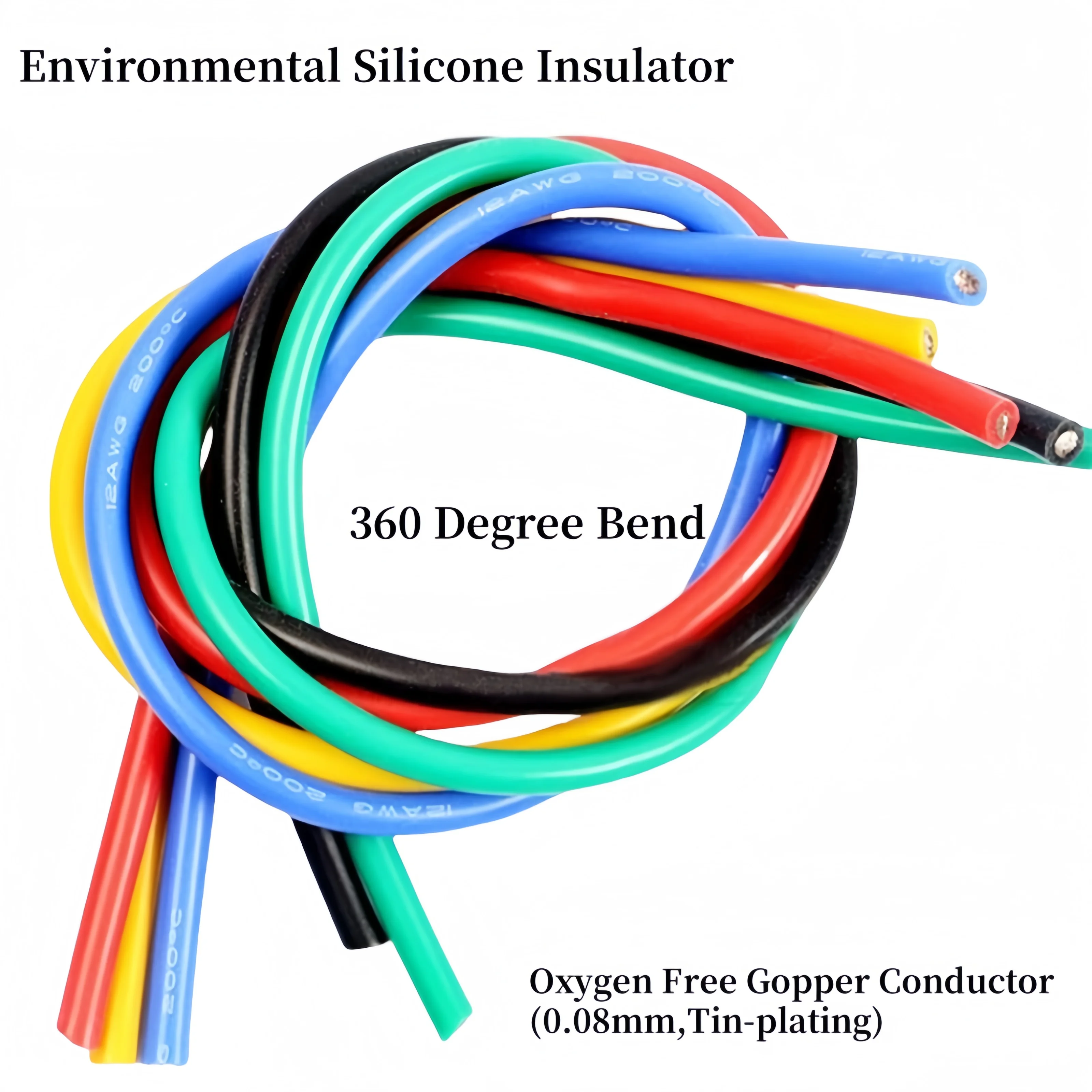 1/5/10M Heat-resistant Soft Silicone Wire 30 28 26 24 22 20 18 16 15 14 13 12 11AWG Ultra High Temperature Flexible Copper Cord image 2