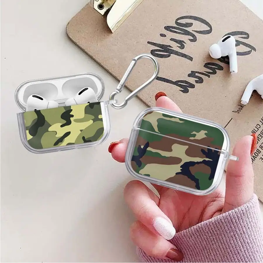 

Camouflage Pattern Case For Airpods 1 Pro2 4 Pro 2 3 Pro3 Clear Earphone Cases Cover