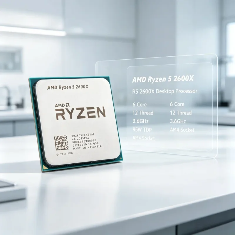Processeur de remplacement pour serveur de jeu AMD R5 2600X 12nm, architecture à faible latence, socket AM4, processeur d'ordinateur reconditionné en tray