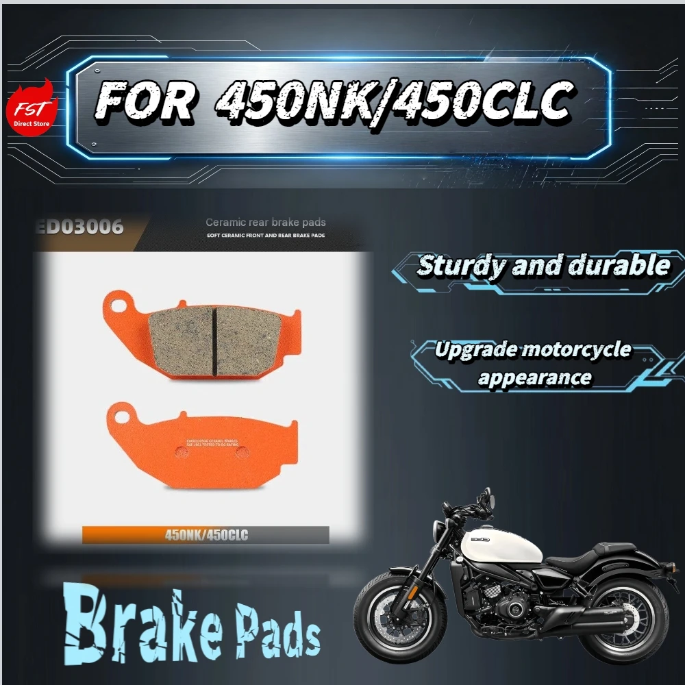 For 450NK 450CLC Disc Brake Pads Ceramic Super Alloy Groove Ventilation Anti Heat Fade Promote Stable Braking