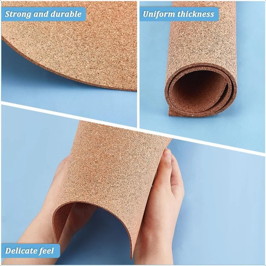 10 PCS Cork Board and Coasters 12x12 Inch Square 2mm Thick Sand Brown Cork Insulated for Wall Decorations and DIY Crafts