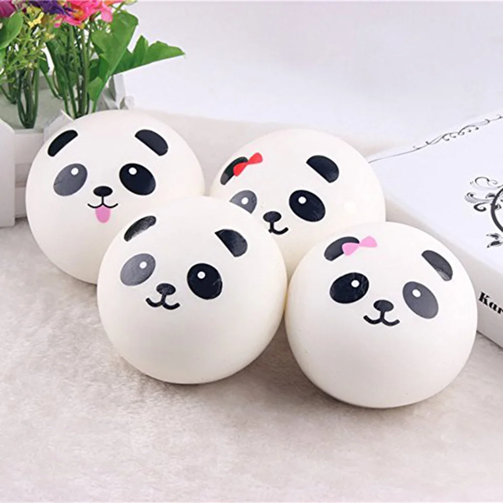 4 Pcs Rising Jumbo Panda Bread Bun Squeeze Toys Stress Reliever Toy slow rising toy slow rising bread