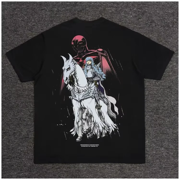 تي شيرت Griffith Swordwind Legend بأكمام قصيرة من القطن الخالص فضفاض ريترو أمريكي ستريت للرجال والنساء على حد سواء تي شيرت جرافيك #3