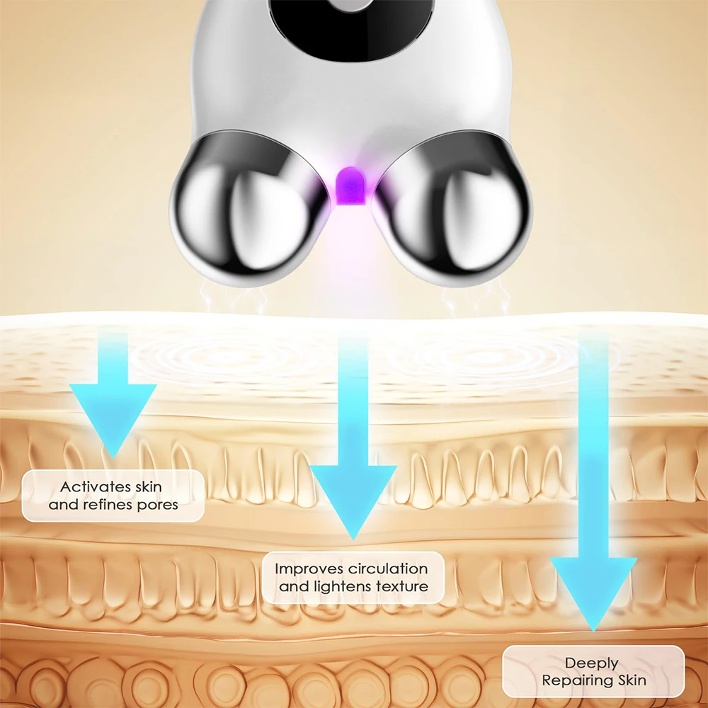 Dispositivo de rolo de microcorrente ems massageador facial para lifting facial pele apertar ferramentas removedor de queixo duplo