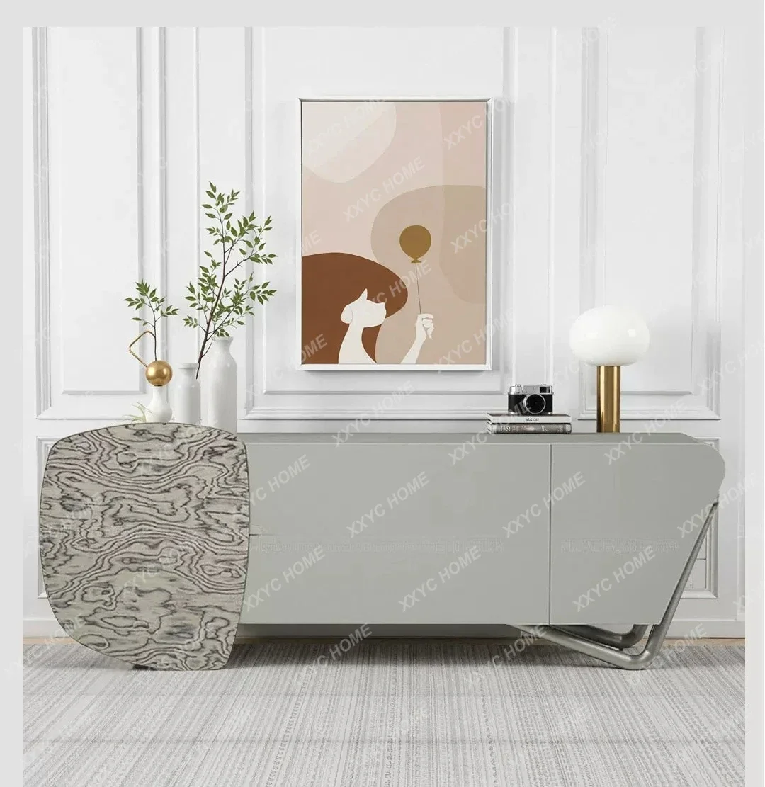 

TT creative solid wood dining side cabinet, living room against the wall storage locker, light luxury high-end villa entr