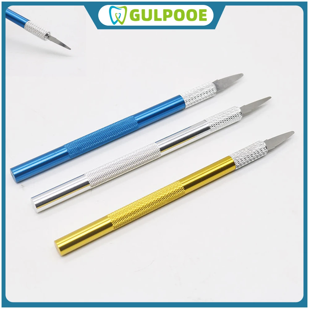 

GULPOOE 1Set Dental Scalpel Blades and Handle Sculpture Plaster Knife Trimmer for Dermaplaning DIY Cutting Repair Dentist Tools