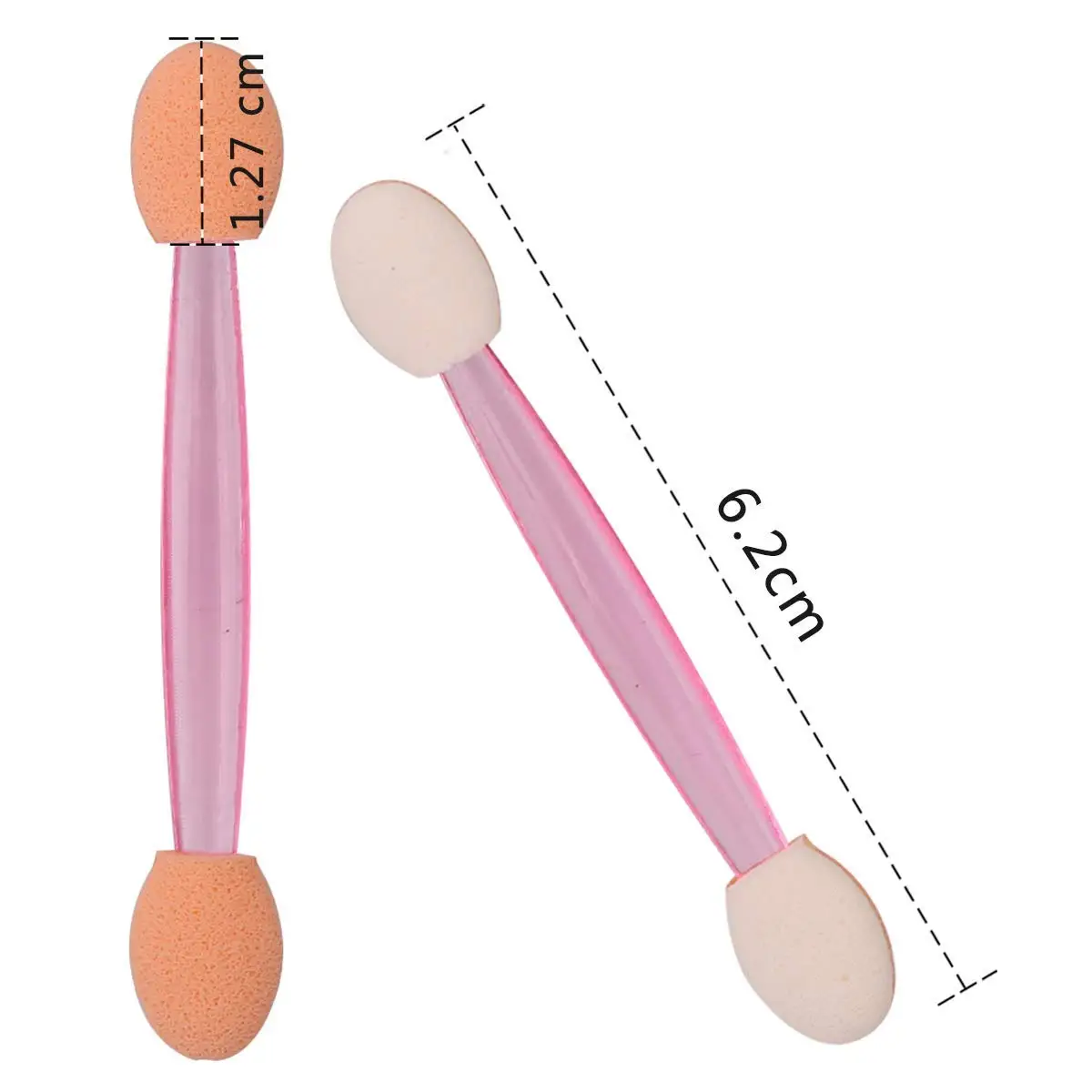 Applicateurs d'éponge de fard à paupières jetables double face, 100 pièces, pinceaux applicateurs de fard à paupières jetables, outils de maquillage ovales à pointe