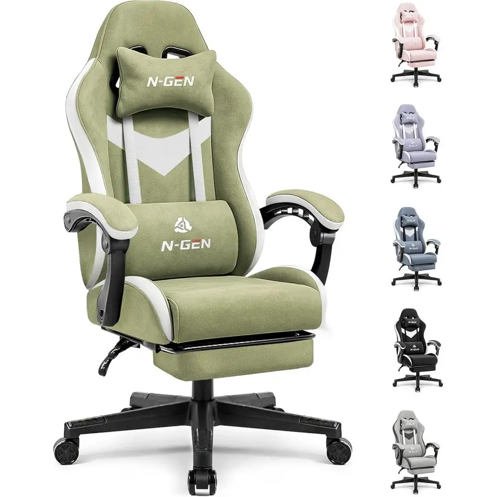 

Ergonomic Reclining Gaming Chair with Adjustable Armrests, Lumbar Support, and High-Density Foam for Comfortable Computer Desk U