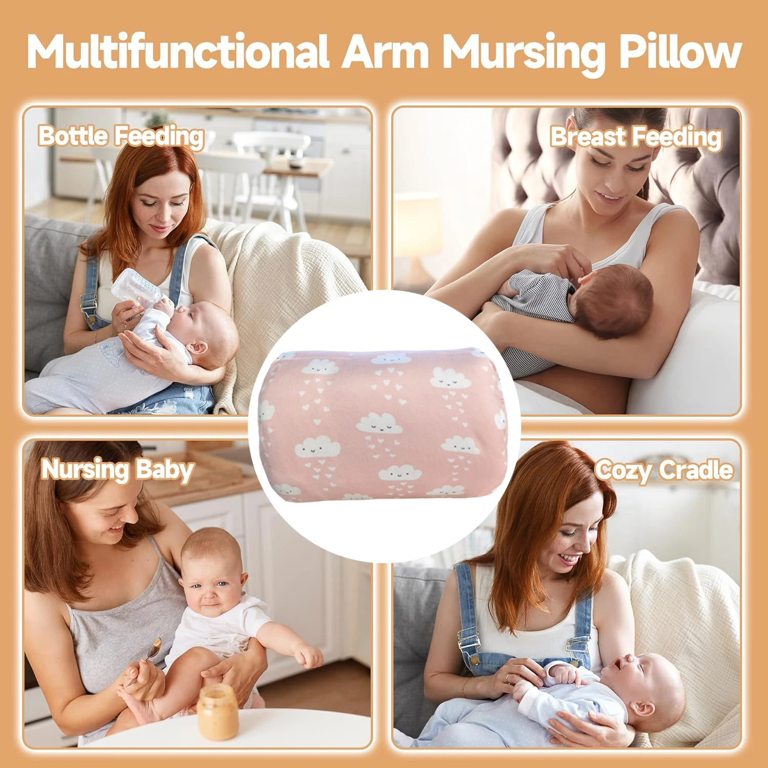 1PC Baby Feeding Arm Pillow,Soft Bottle Nursing Arm Pillows for Newborn,Breastfeeding Pillows for More Support for Mom and Baby