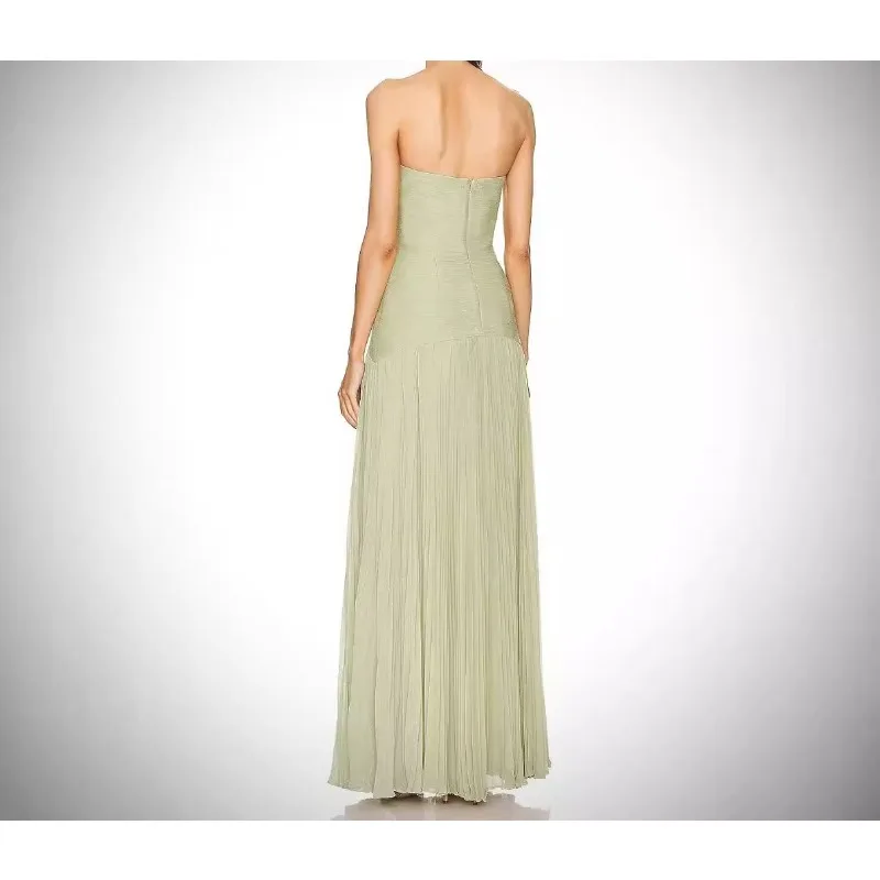 

Fashion Casual Tube Top Pleated Women's Party Dress