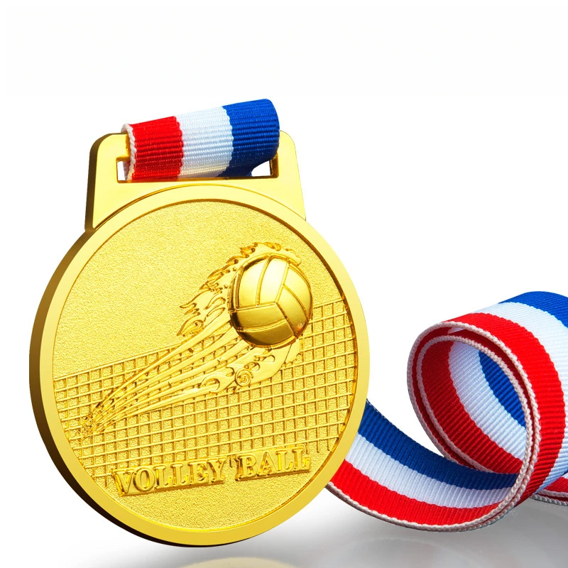 

Metal volleyball competition medals sports event student children nameplates gold silver bronze