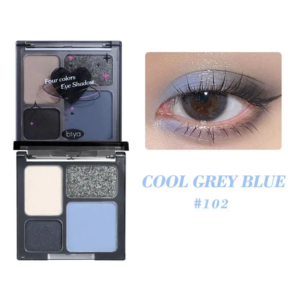 Palette de fards à barrage scintillants perlés, maquillage gris, fête punk smoky, argent, Halloween, noir, 5 documents, 256, Q7Q4