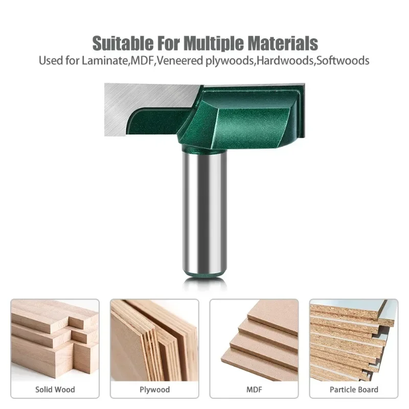 1PC 12mm 1/2'' Shank Woodworking Milling Cutter Bottom Cleaning Router Bit Mortising Bit, Spoil Board Surfacing, Slab Flattening