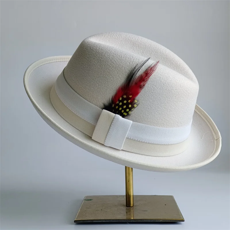 Sombrero Fedora Beige Retro para Hombre, Sombrero de Primavera Unisex, Sombrero de Sol con Ala Ancha y Curvada para Hombre y Mujer, Sombrero de Paja, Sombrero de Playa, Sombrero para Hombre