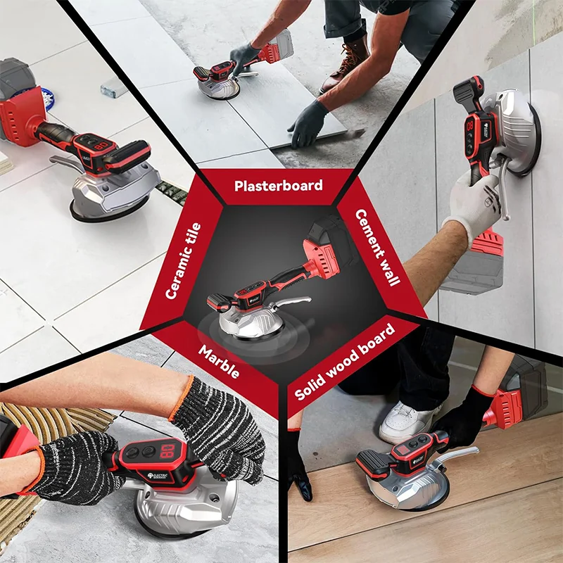 Imagem -05 - Elétrica Deusa Cordless Tile Vibração Nivelamento Machine Display Digital Tile Pavimento Velocidade Ajustável para Milwaukee 18v Bateria