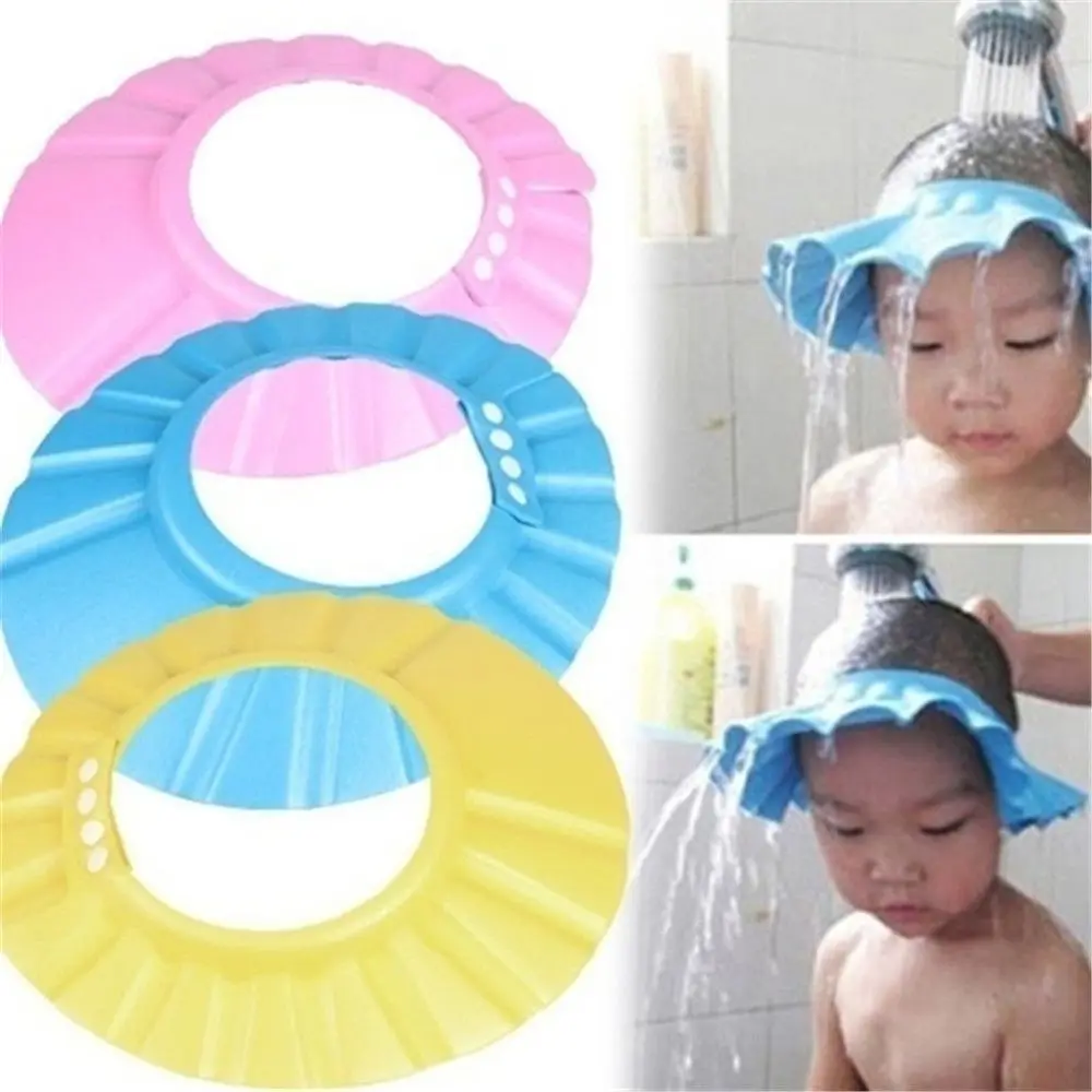Adjustable Baby Shower Caps Child Kids Shampoo Hat Wash Hair Bath Shield Waterproof Ear Eye Protection Visor