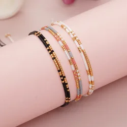 Go2boho Minimalist Miyuki Bead Bracelets Multi Layer Bohemian Glass Seeds Handmade Adjustable Jewelry Fashion For Women Men
